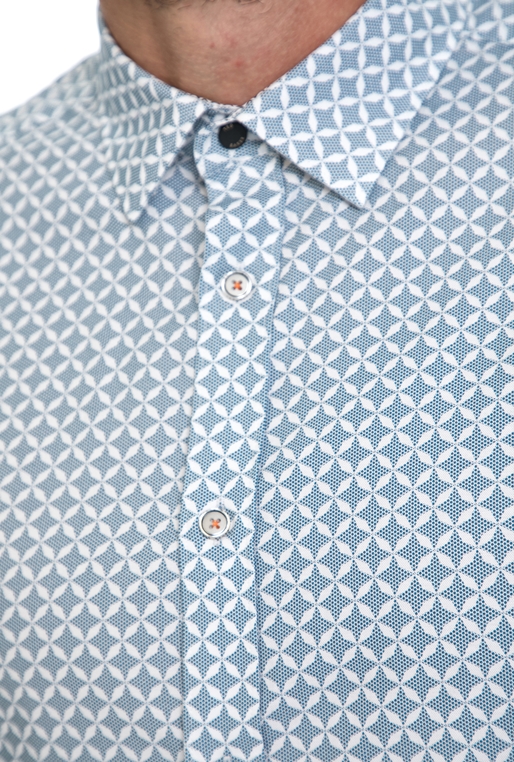 TED BAKER-Ανδρικό πουκάμισο LANGAZ TED BAKER μπλε-λευκό